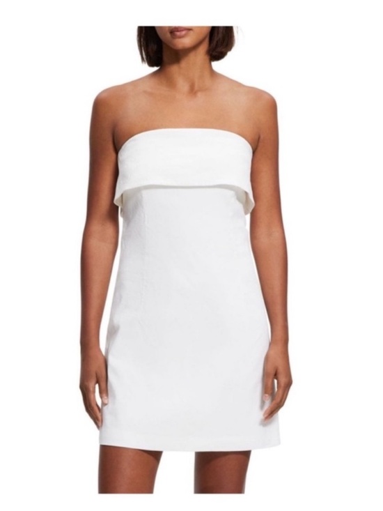 Theory Dresses & Skirts - New! THEORY Foldover Eco Crunch Strapless Linen-Blend Mini Dress